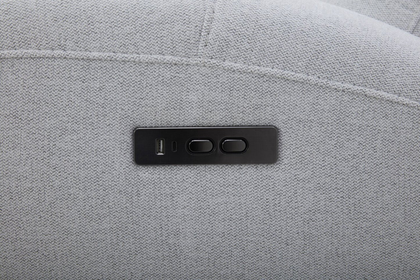 Canapé à inclinaison électrique Reign de 87 po en tissu avec ports USB - gris pierre Bronco