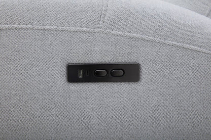 Canapé à inclinaison électrique Reign de 87 po en tissu avec ports USB - gris pierre Bronco