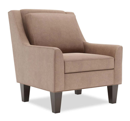 Fauteuil d’appoint club Sofa Lab personnalisable en tissu d’apparence lin de 29 po avec pattes en bois - brun Pax Wicker | CLUB3349