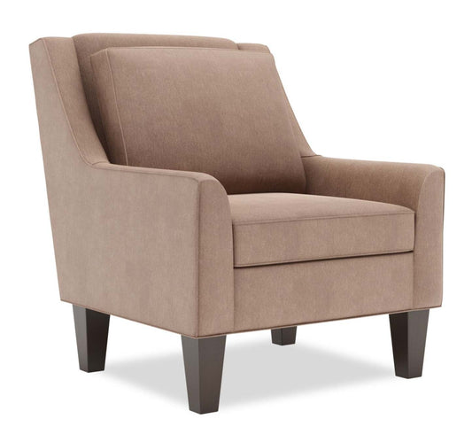 Fauteuil d’appoint club Sofa Lab personnalisable en tissu d’apparence lin de 29 po avec pattes en bois - brun Pax Wicker | CLUB3349