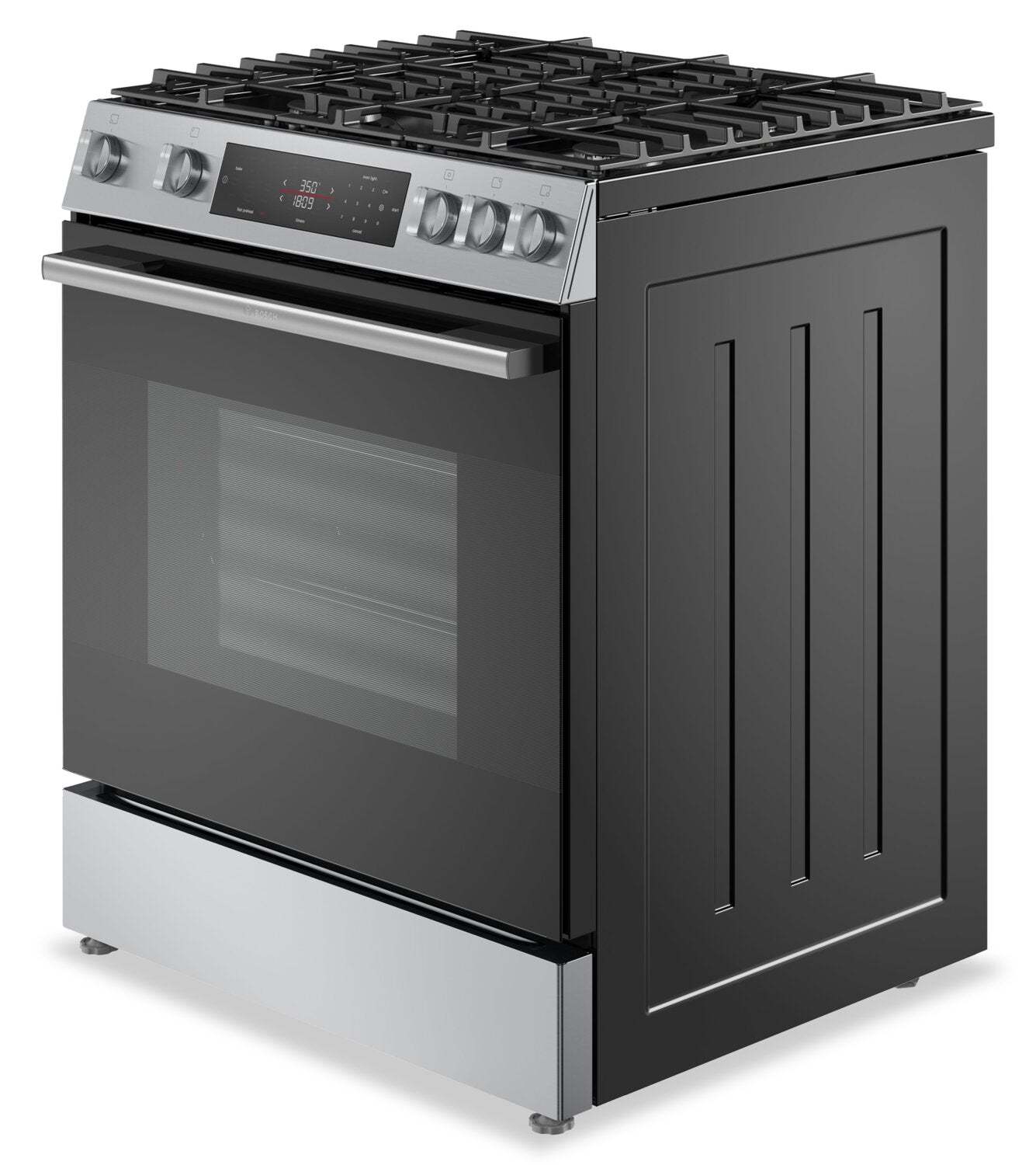 Bosch 30 5.8 Cu. Ft. 100 Series Gas Range with Rapid Preheat and Air Fry - Stainless Steel - HGF1050MUC | Cuisinière à gaz Bosch série 100 de 5,8 pi3 et de 30 po avec préchauffage rapide et friture à air - acier inoxydable - HGF1050MUC | HGF105MC