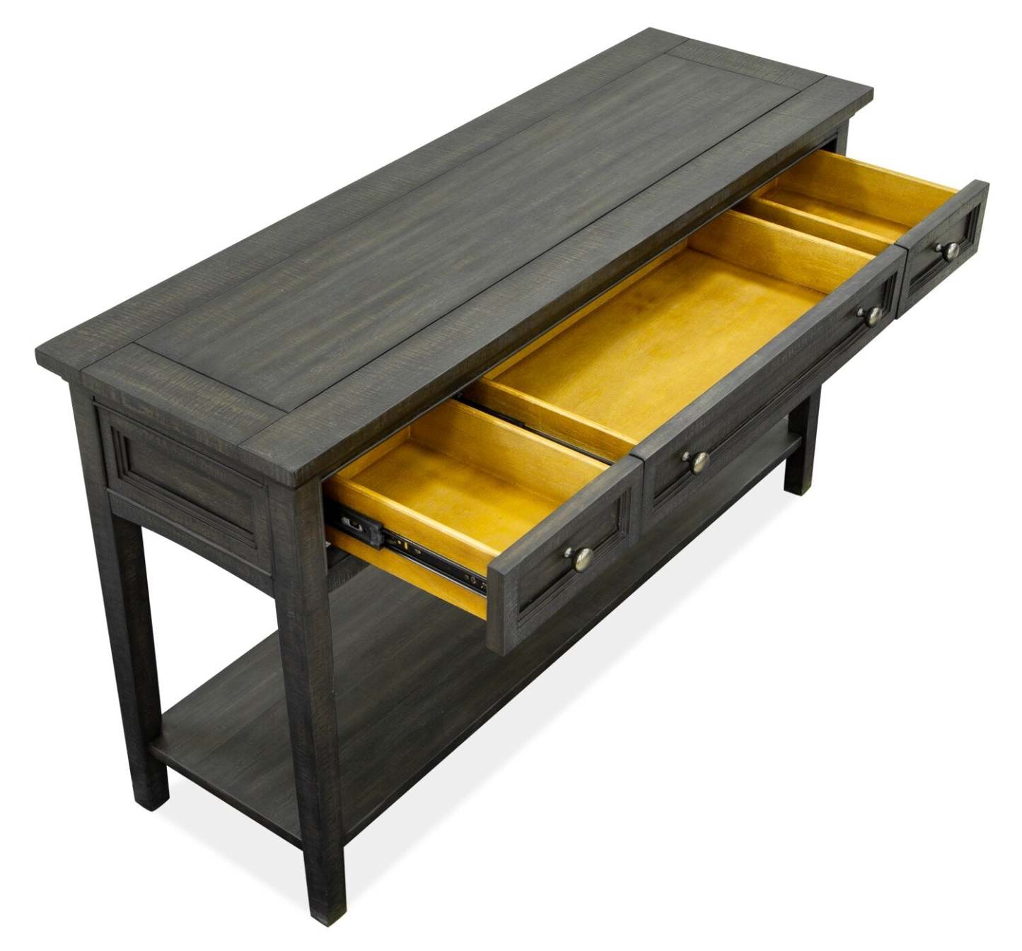 Hanson 50” Traditional Pine Sofa Table with Storage - Graphite | Table de salon traditionnelle Hanson de 50 po en pin avec rangement - graphite