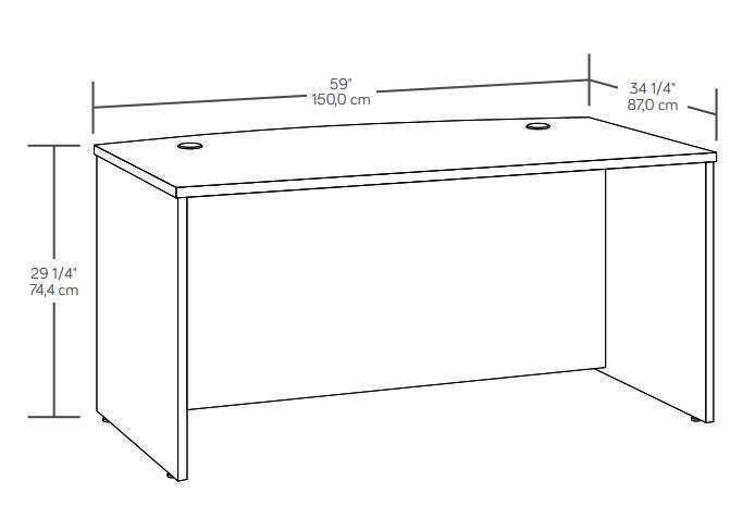 Affirm 59.06 Commercial Grade Office Desk - Hudson Elm|Bureau Affirm de 59,06 po de qualité commerciale - orme Hudson