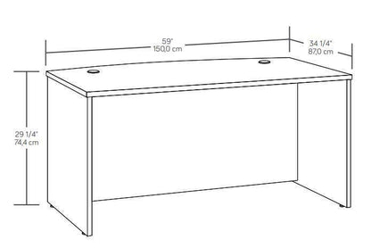 Affirm 59.06 Commercial Grade Office Desk - Hudson Elm|Bureau Affirm de 59,06 po de qualité commerciale - orme Hudson