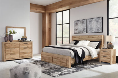 Lit de rangement Derekson avec 2 tiroirs intégrés au pied du lit, naturel - format lit double | Derekson Storage Bed with 2 Built-In Footboard Drawers, Natural - Full Size