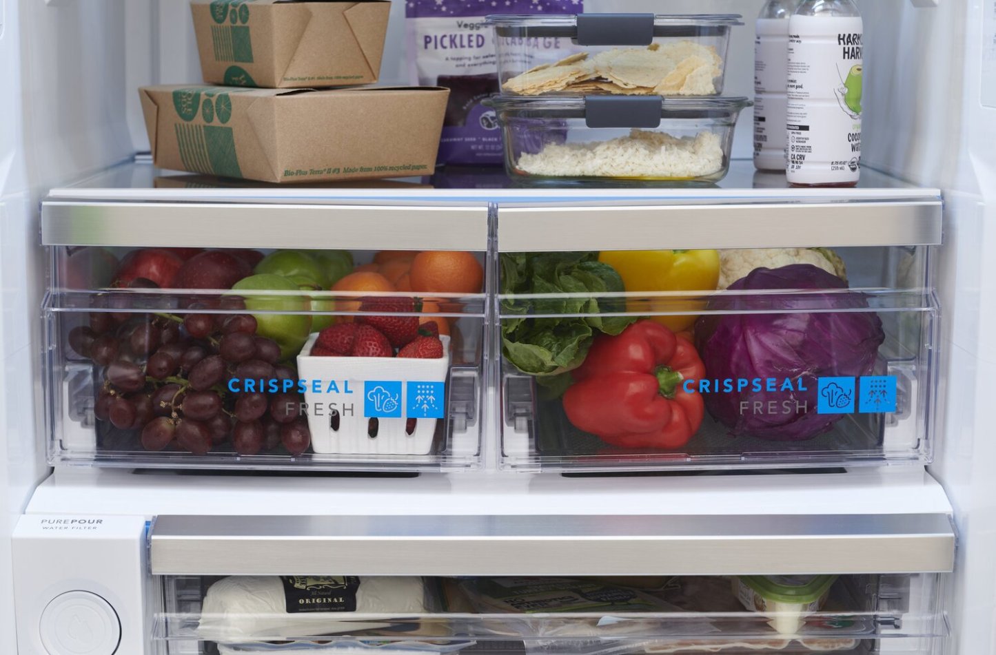 Réfrigérateur Frigidaire Gallery de 30 po et de 20 pi³ de profondeur standard à portes françaises - Résistant aux traces® en acier inoxydable …