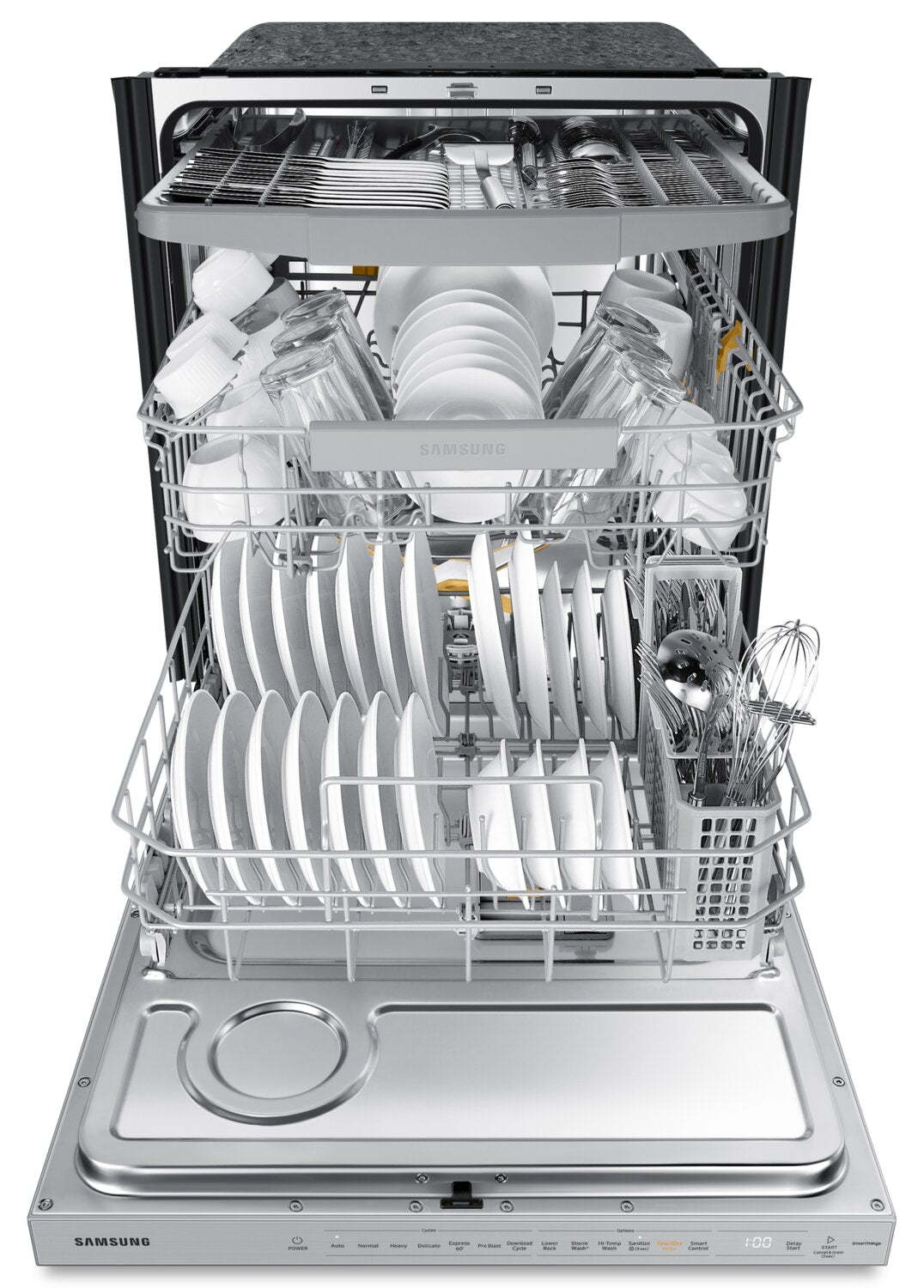 Lave-vaisselle encastré Samsung de 24 po à 42 dBA avec commandes sur le dessus et 3e panier - DW80B7070AP/AC | Samsung 24 42 dBA Built-In Top-Control Dishwasher with 3rd Rack - DW80B7…
