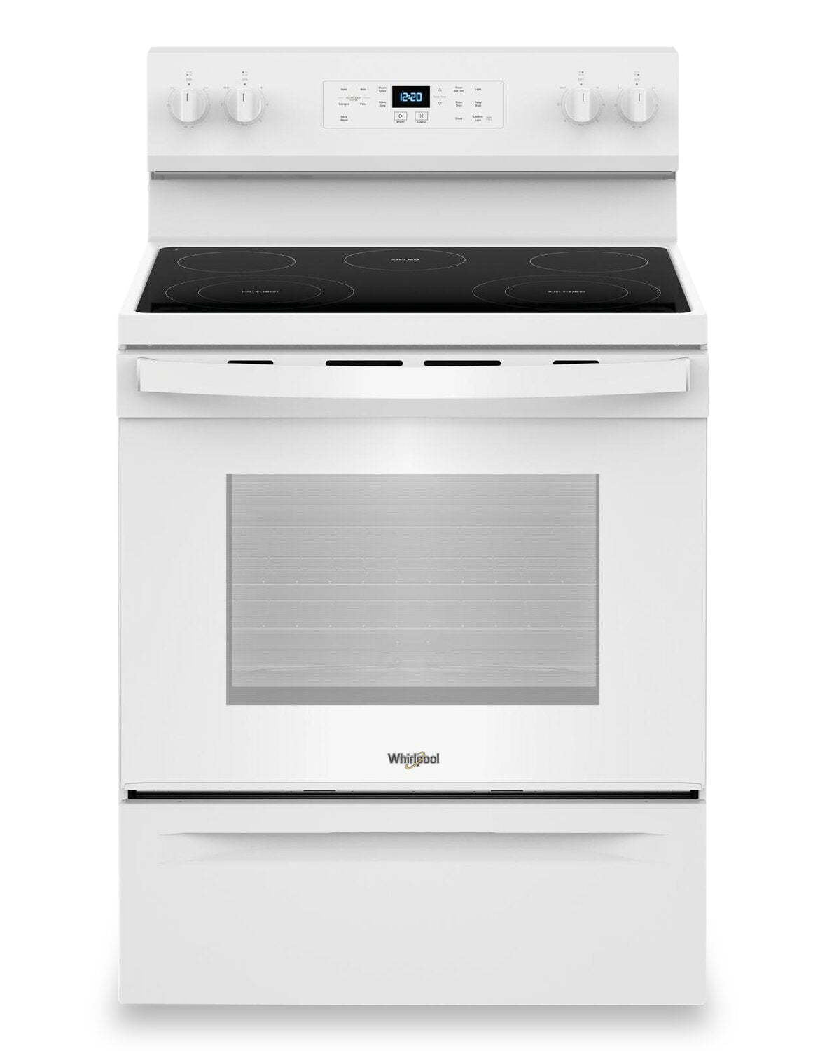 Cuisinière électrique Whirlpool de 30 po et de 5,3 pi3 avec 5 éléments - YWFES3330RW | Cuisinière électrique Whirlpool de 5,3 pi3 et de 30 po avec 5 éléments - YWFES3330RW | YWFES33W