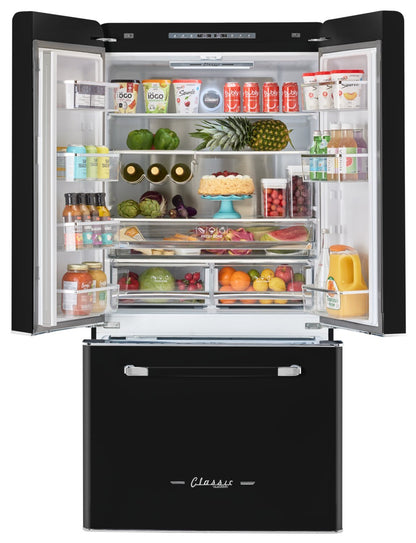 Réfrigérateur Classic Rétro par Unique de 36 po et de 21,4 pi3 de profondeur comptoir - noir minuit - UGP-595L B AC | U595LBAC