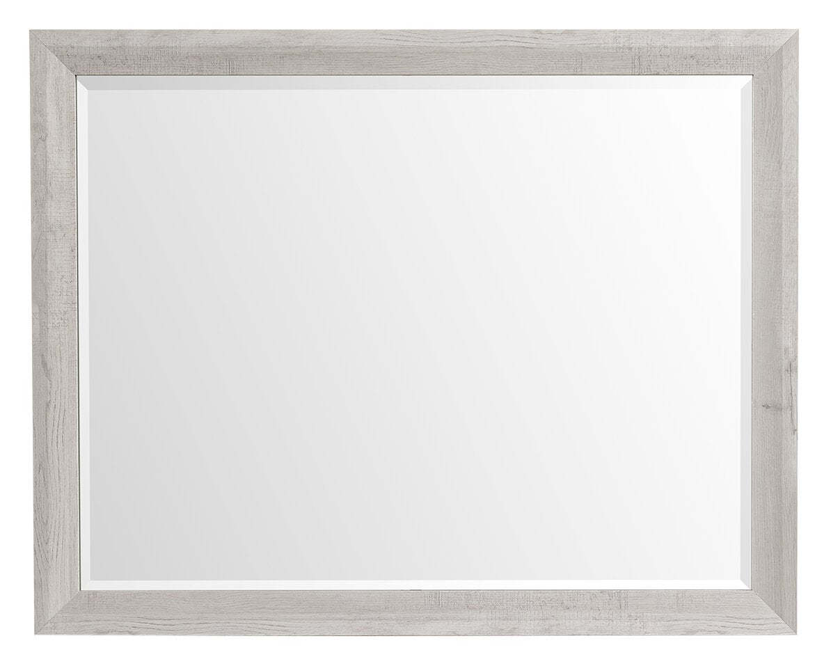 Miroir de commode de chambre à coucher Lark - blanc rustique | Lark Bedroom Dresser Mirror - Rustic White