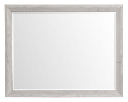 Miroir de commode de chambre à coucher Lark - blanc rustique | Lark Bedroom Dresser Mirror - Rustic White