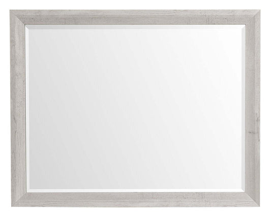 Miroir de commode de chambre à coucher Lark - blanc rustique | Lark Bedroom Dresser Mirror - Rustic White