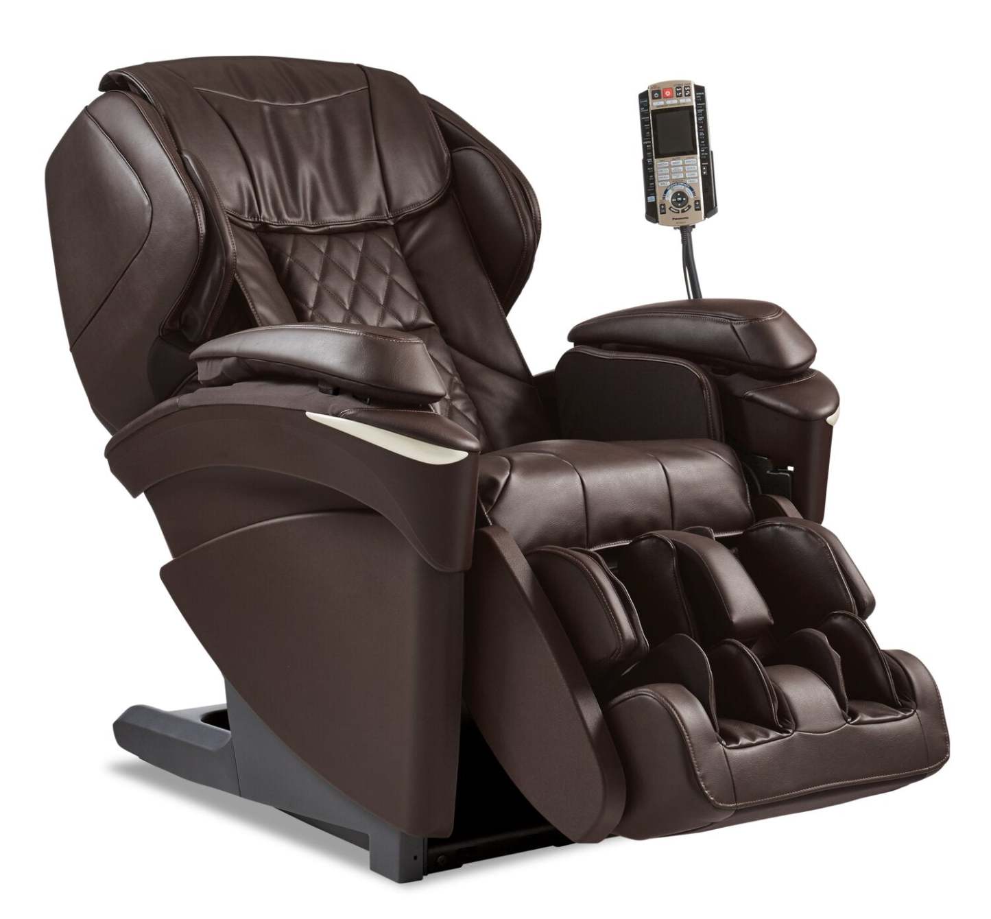 Fauteuil inclinable de massage Panasonic Real Pro ULTRA Prestige™ 35,4 en cuir synthétique de haute qualité - brun