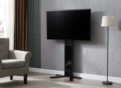 Meuble TV Miller avec support et gestion des câbles pour téléviseurs jusqu'à 80 po - Noir|Meuble pour téléviseur Miller avec support et système de gestion des câbles pour téléviseurs jusqu'à 80 po - noir
