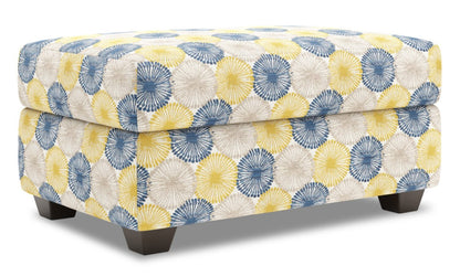 Fabriqué au Canada, canapé personnalisable, pouf de rangement The Trunk de 39 po en tissu - Sunshine multicolore | TRUN1159