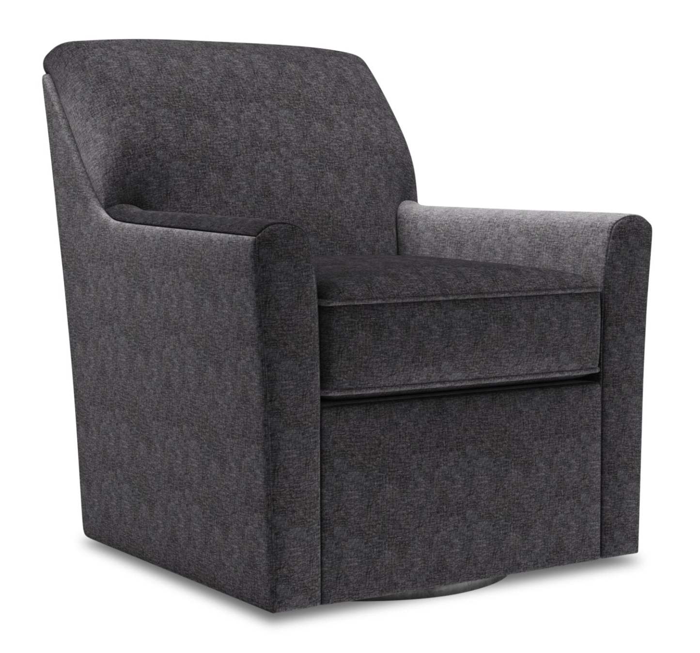 Fauteuil d'appoint pivotant personnalisable Sofa Lab de 31 po fabriqué au Canada en tissu de chenille - gris Luxury Charcoal | SWIV2993