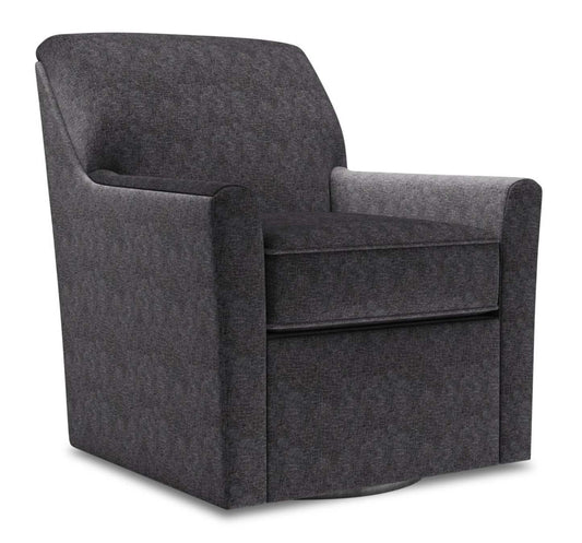 Fauteuil d'appoint pivotant personnalisable Sofa Lab de 31 po fabriqué au Canada en tissu de chenille - gris Luxury Charcoal | SWIV2993