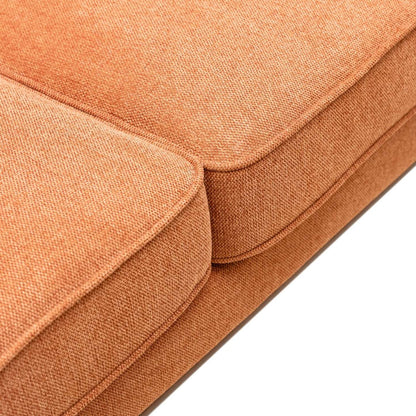Kort & Co. Sofa Kassia de 80 po de format condo en tissu d’apparence lin avec base et pattes en bois - orange