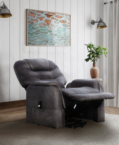 Fauteuil inclinable à relevage électrique Landon 34 en microfibre - Gris | Fauteuil inclinable électrique Landon de 34 po en microfibre - gris