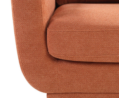 Chaise en tissu Cosmo 34 avec coussin de dossier capitonné - Orange | Fauteuil Cosmo de 34 po en tissu avec coussin de dossier capitonné - orange
