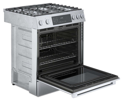 Cuisinière hybride Bosch de série 800 de 4,6 pi3 avec tiroir-réchaud - HDI8056C | Bosch Série 800 4,6 Cu. Fort. Cuisinière biénergie avec tiroir chauffant - HDI8056C | HDI8056C