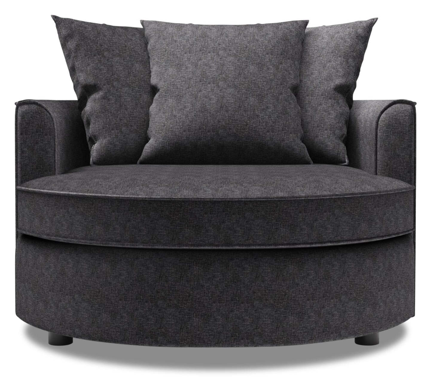 Fauteuil d'appoint enveloppant Sofa Lab de 48 po fabriqué au Canada en tissu de chenille - gris Luxury Charcoal | CUDD2993