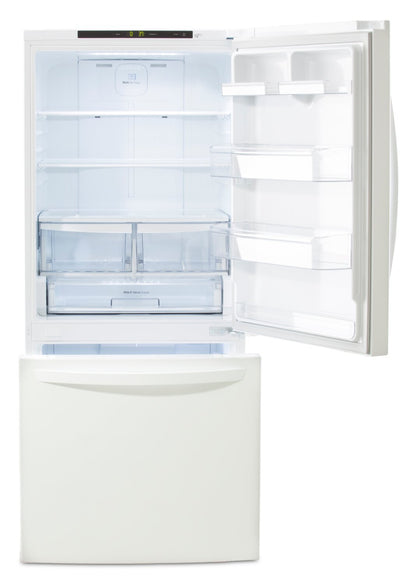 Réfrigérateur LG de 30 22 pi³ à congélateur inférieur - blanc - LRDNS2200W | LG 30 22 Cu. Ft. Bottom-Mount Refrigerator - White - LRDNS2200W