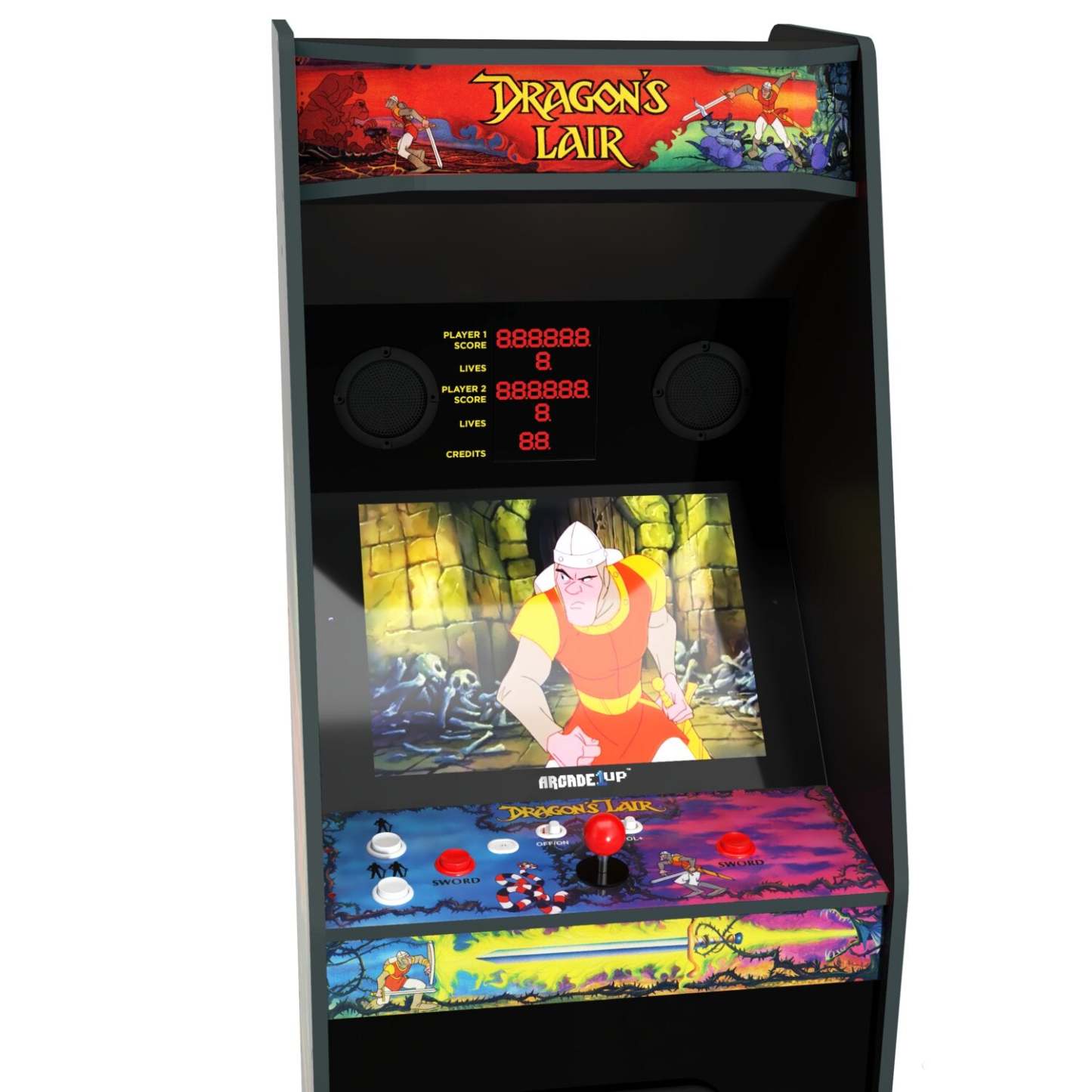 Arcade1Up Dragon's Lair® Arcade Cabinet avec Riser | Borne d'arcade Dragon's LairMD de Arcade1Up avec plateforme | DRAGONLR
