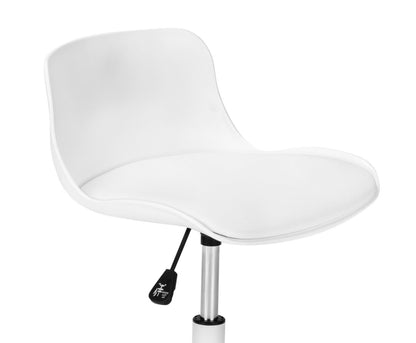 Chaise de bureau compacte Letty 18,5 avec dossier bas - Blanc|Chaise de bureau compacte Letty de 18,5 po avec dossier bas - blanche