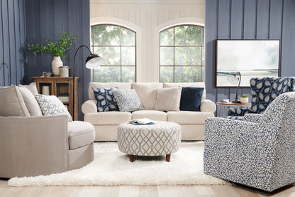 Fauteuil d’appoint enveloppant Sofa Lab personnalisable de 48 po fabriqué au Canada en tissu d’apparence lin - gris Pax Slate | CUDD3049