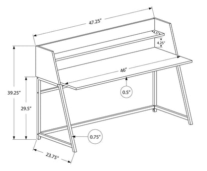 Bureau Lawson 47.25 avec petite niche - Gris|Bureau Lawson de 47,25 po avec petite crédence - gris