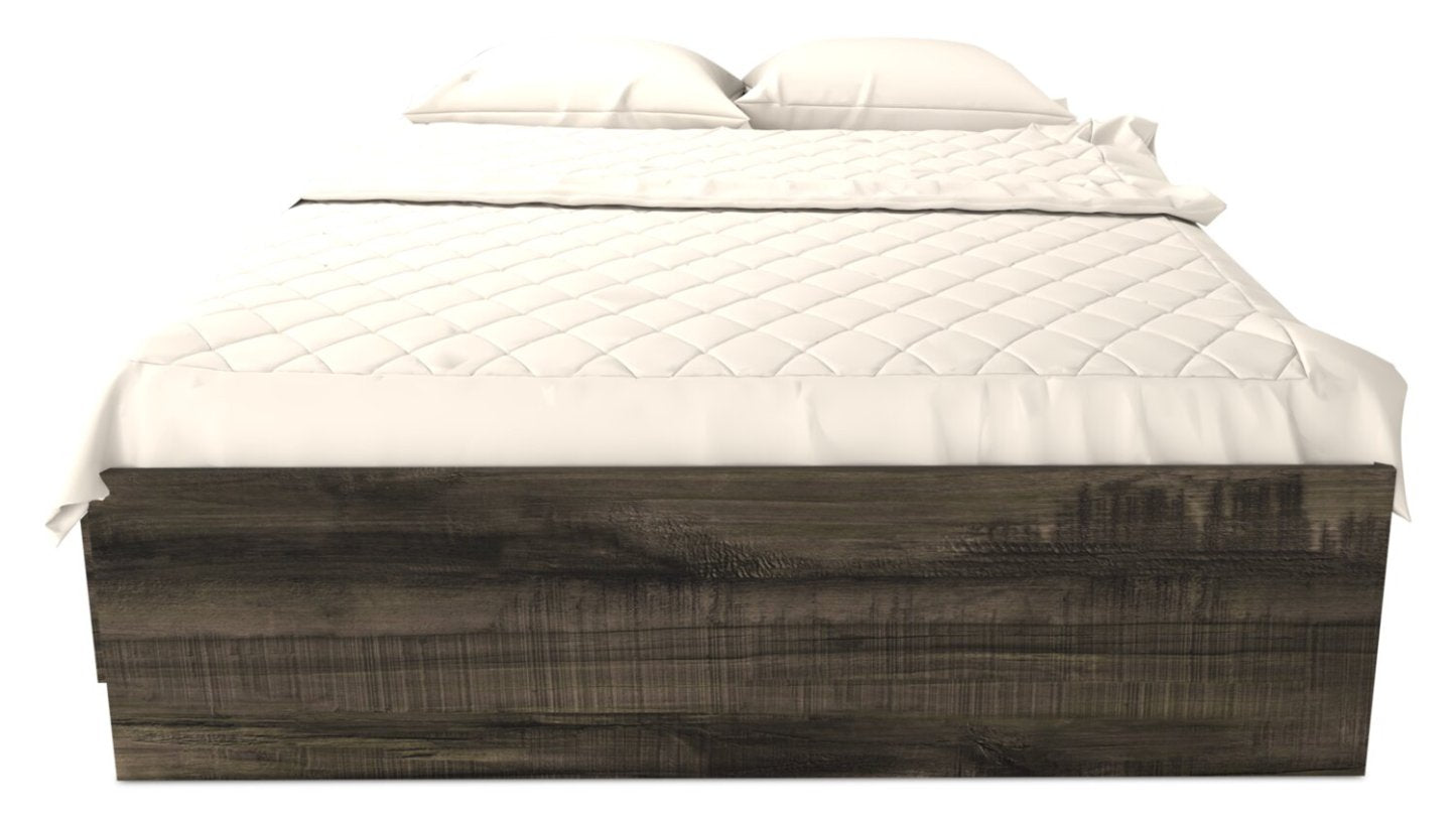 Lit Mates Riley avec rangement à 3 tiroirs pour enfants, fabriqué au Canada, gris - Pleine grandeur | Lit matelot Riley avec 3 tiroirs de rangement pour enfants, fabriqué au Canada, gris - format lit double