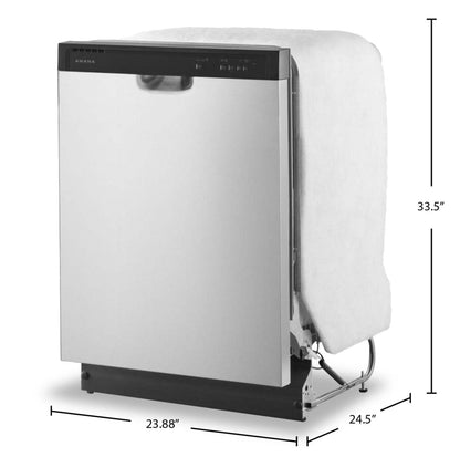Lave-vaisselle Amana 24 59 dBA à commande frontale avec système de lavage à triple filtre - Acier inoxydable - ADFS2524RS | Lave-vaisselle Amana à 59 dBA de 24 po avec commandes à l'avant - acier inoxydable - ADFS2524RS | ADFS252S