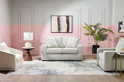 Willow 66 Canapé en tissu gris clair avec accoudoirs droits et coussins de siège et de dossier réversibles | Causeuse Willow de 66 po en tissu gris clair avec accoudoirs rectilignes et coussins de siège et de dossier réversibles | WIL2GYLV