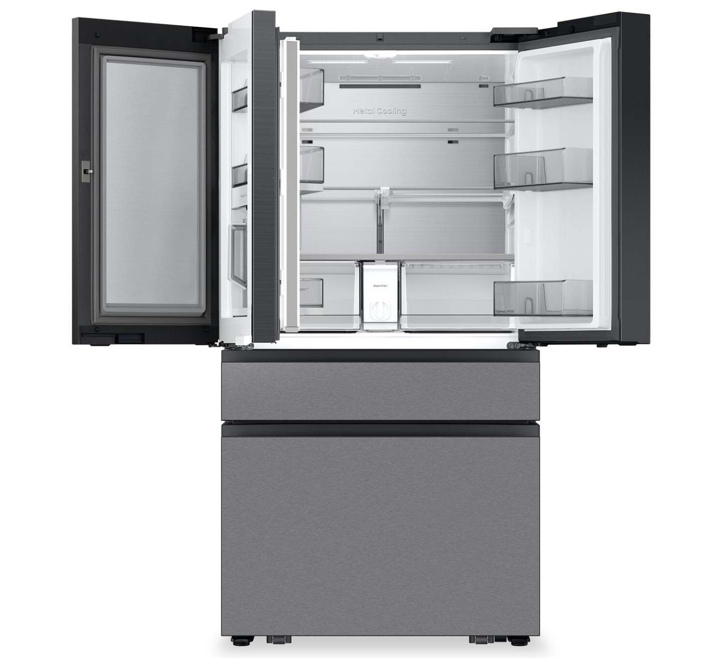 Samsung 36 23 pi³ Réfrigérateur à portes françaises de profondeur personnalisée avec écran AI Home - RF90F29BECRAA | Réfrigérateur BESPOKE Samsung de 23 pi³ et de 36 po à portes françaises avec écran AI Home - RF90F23BECRAA | RF90F23B