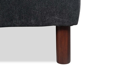 Canapé sectionnel Jorja 3 pièces en tissu de chenille avec pattes en bois et coussins décoratifs - gris granite