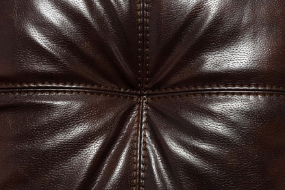 Canapé sectionnel de gauche Addison 2 pièces fabriqué au Canada en tissu d'apparence cuir avec coussins de siège amovibles - brun