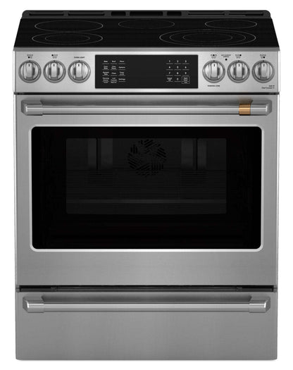 Cuisinière électrique Café de 30 po et de 5,7 pi3 avec cuisson dynamique - acier inoxydable - CRS70XAWCS1 | Cuisinière électrique Café de 5,7 pi3 et de 30 po avec cuisson dynamique - acier inoxydable - CRS70XAWCS1 | CRS70XA1