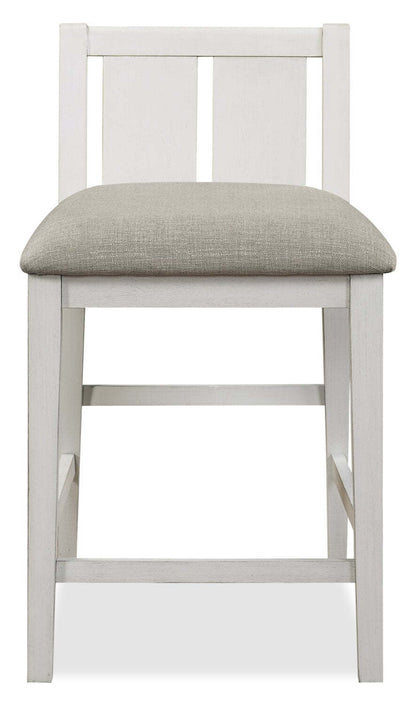 Lane 3pc Counter-Height Dining Set with Table & 2 Chairs, Built-in Shelves & USB, 36.5W - White | Ensemble de salle à manger Lane 3 pièces de hauteur comptoir avec table de 36,5 po (L), tablettes et port USB intégrées, et 2 chaises - blanc