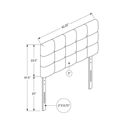 Tête de lit rembourrée Estel en tissu de cuir végétalien blanc, capitonné à boutons - Taille simple | Tête de lit rembourrée Estel en tissu de cuir végétalien blanc avec capitonnage à boutons - format lit simple