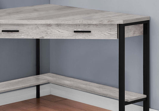 Bureau d'angle Christiana 42 avec tiroir - Gris|Bureau en coin Christiana de 42 po à tiroir - gris