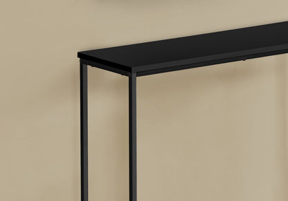Table de canapé moderne Alma 31.5 - Noir avec cadre en métal noir | Table de salon moderne Alma de 31,5 po - noire avec armature en métal noir