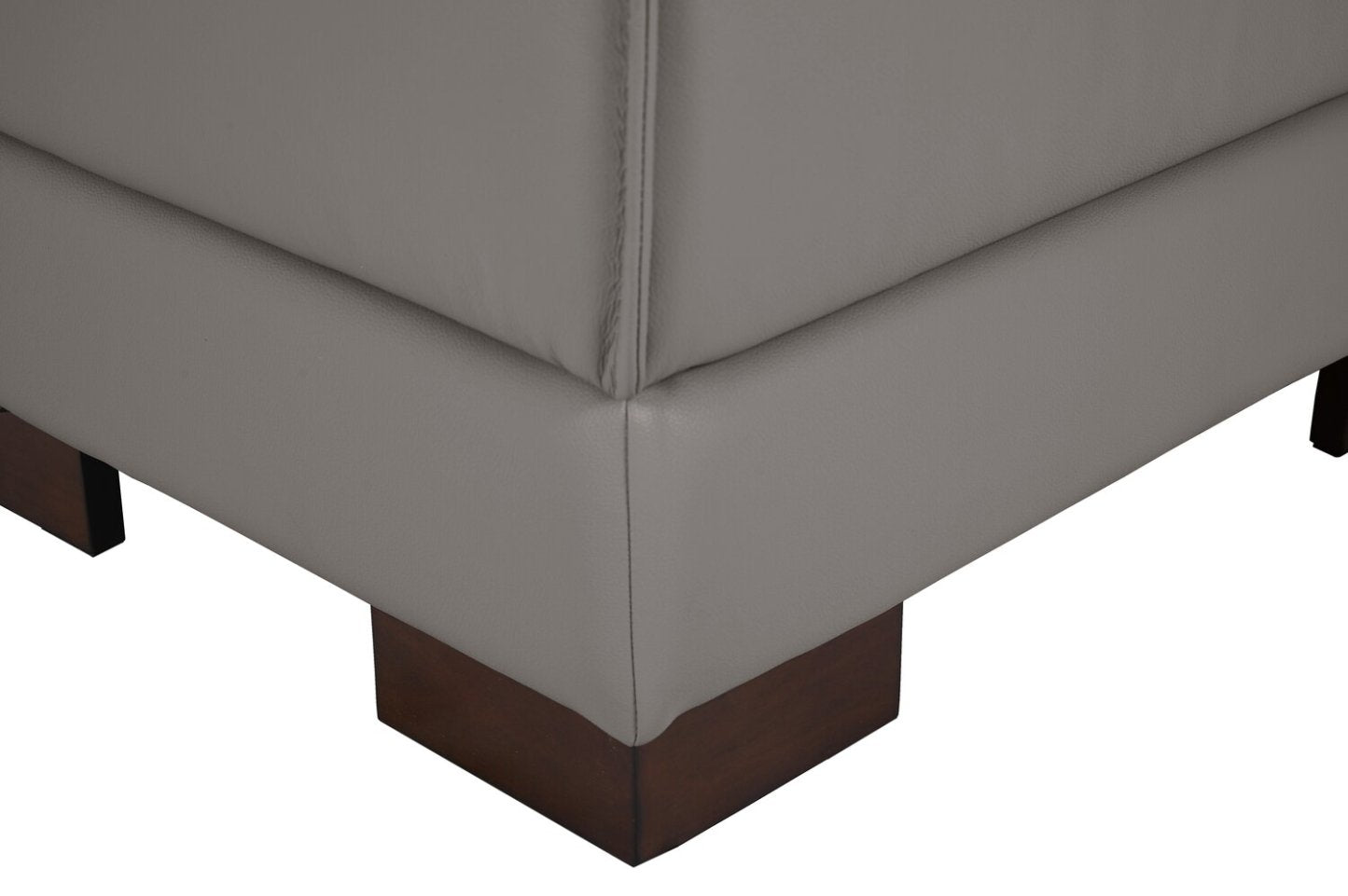 Sofa sectionnel de gauche Citadel 2 pièces en cuir véritable de qualité supérieure avec pattes en bois - gris