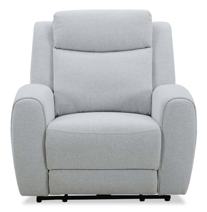 Fauteuil à inclinaison électrique Reign de 41,25 po en tissu avec port USB - gris pierre Bronco