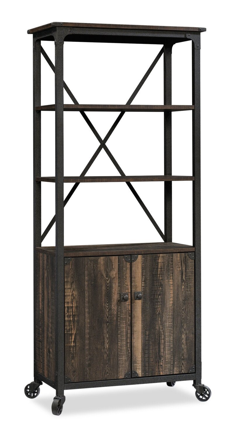 Crédence de bureau Lewis - Chêne carbone| Bahut de bureau Lewis - chêne carbone | LEWISLIB