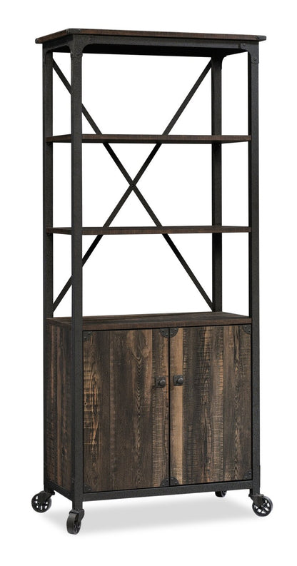 Crédence de bureau Lewis - Chêne carbone| Bahut de bureau Lewis - chêne carbone | LEWISLIB