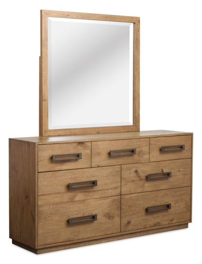 Miroir de commode de chambre à coucher Henri - brun