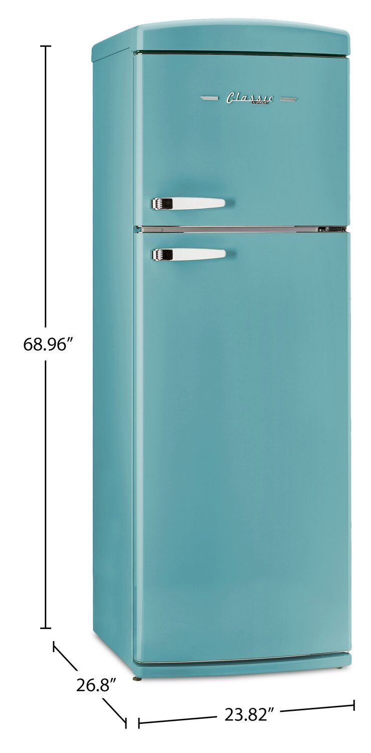 Unique Classic Retro 24 11 Cu Ft. Top Freezer Refrigerator – Ocean Mist Turquoise - UNQ-310L T TM | Réfrigérateur Classic Rétro d’Unique de 24 po et de 11 pi3 à congélateur supérieur - turquoise brume marine - UNQ-310L T TM
