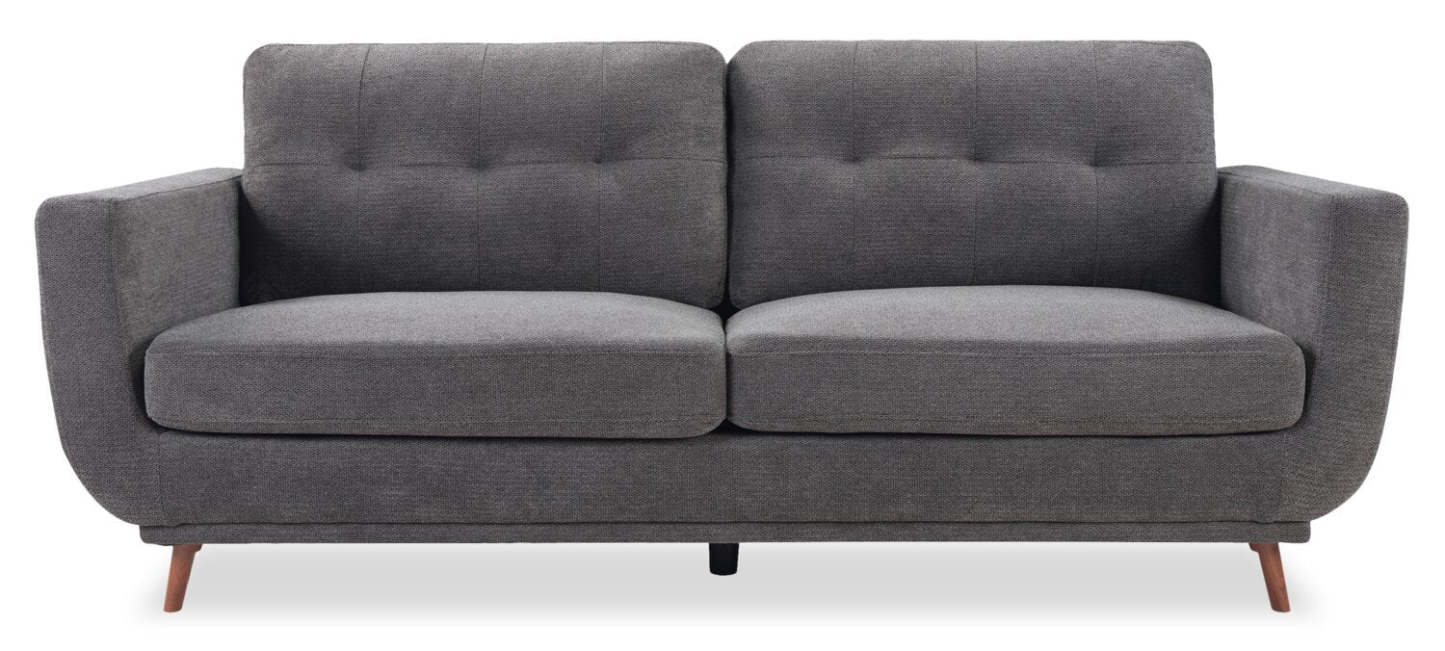 Canapé en tissu Cosmo 80 avec coussins de dossier capitonnés - Charbon | Canapé Cosmo de 80 po en tissu avec coussins de dossier capitonnés - anthracite