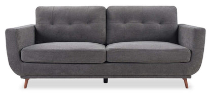 Canapé en tissu Cosmo 80 avec coussins de dossier capitonnés - Charbon | Canapé Cosmo de 80 po en tissu avec coussins de dossier capitonnés - anthracite